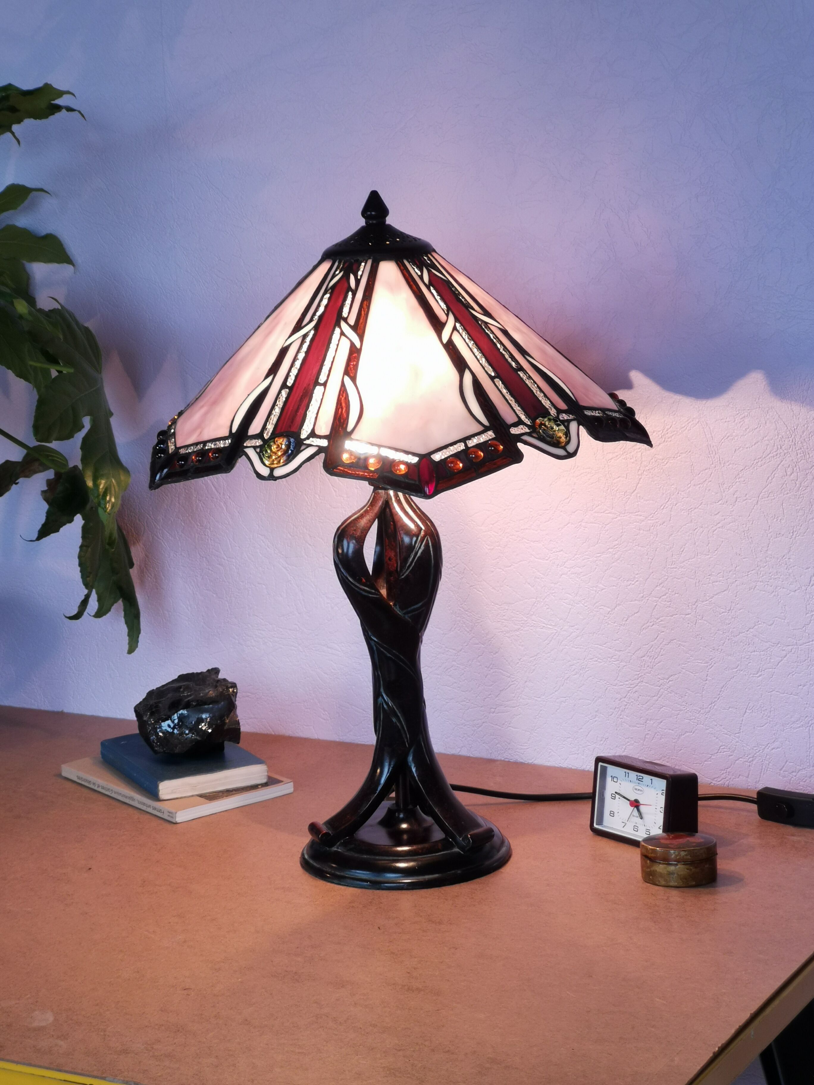 Tiffany style lamp, stained glass, art nouveau