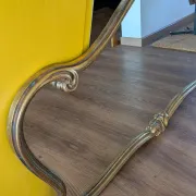 Large golden mirror in vintage Louis XV rocaille style, 144 cm