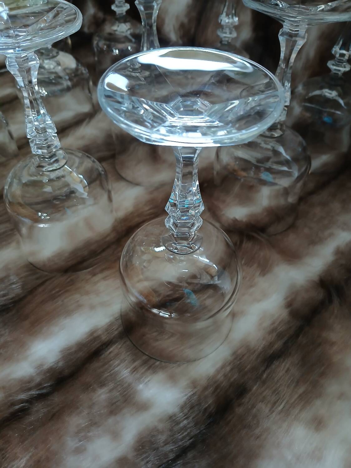 11 crystal stem glasses