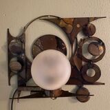 Brutalist metal wall sculpture by Henrik Horst, Denmark, circa 1970.