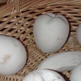 Basket and wooden fruit