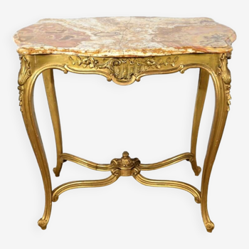 Table de milieu en bois doré, style Louis XV – fin XIXème