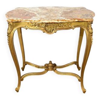 Table de milieu en bois doré, style Louis XV – fin XIXème