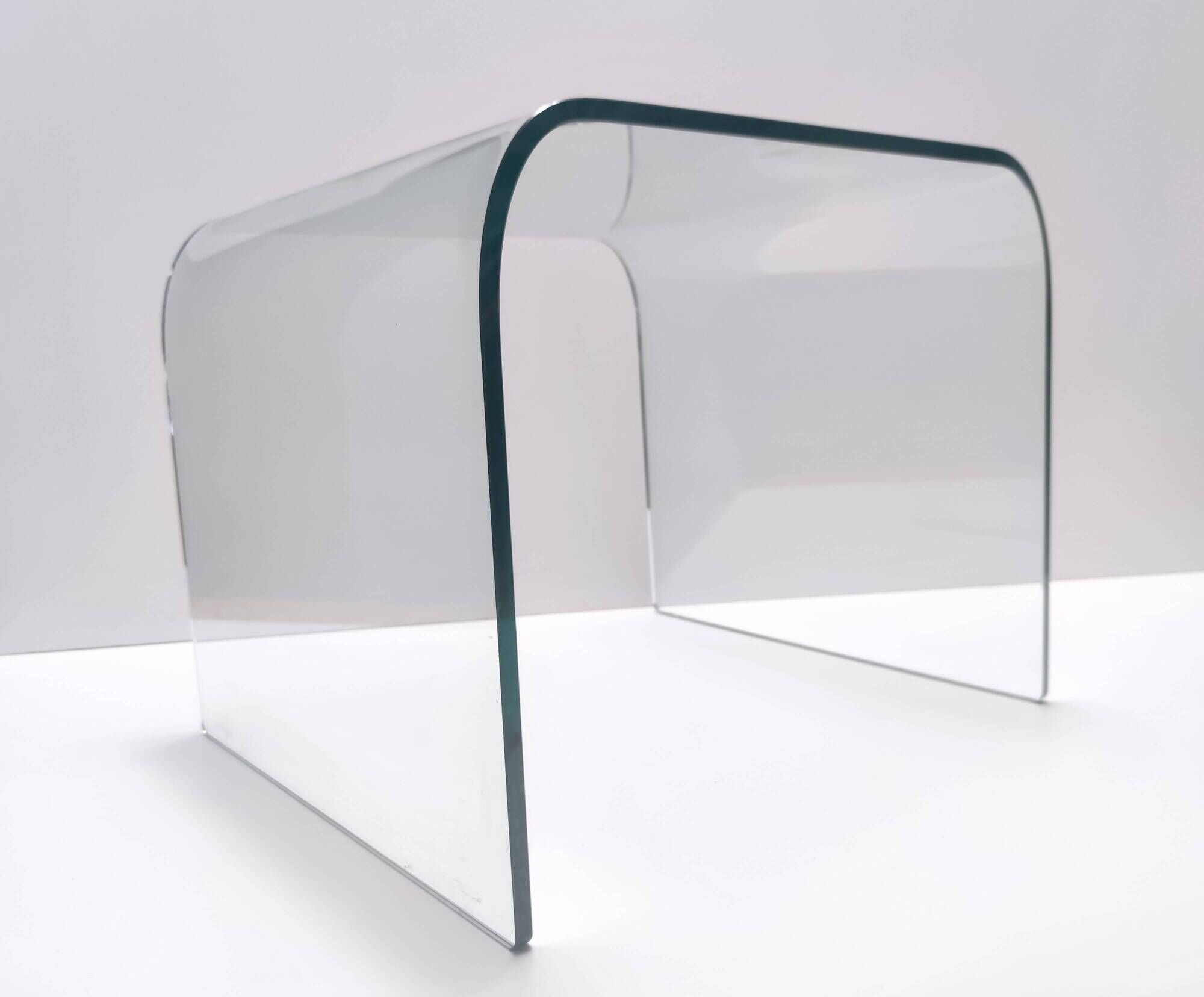 Aquamarine Square Glass Coffee Table attr. to Pietro Chiesa for Fontana Art