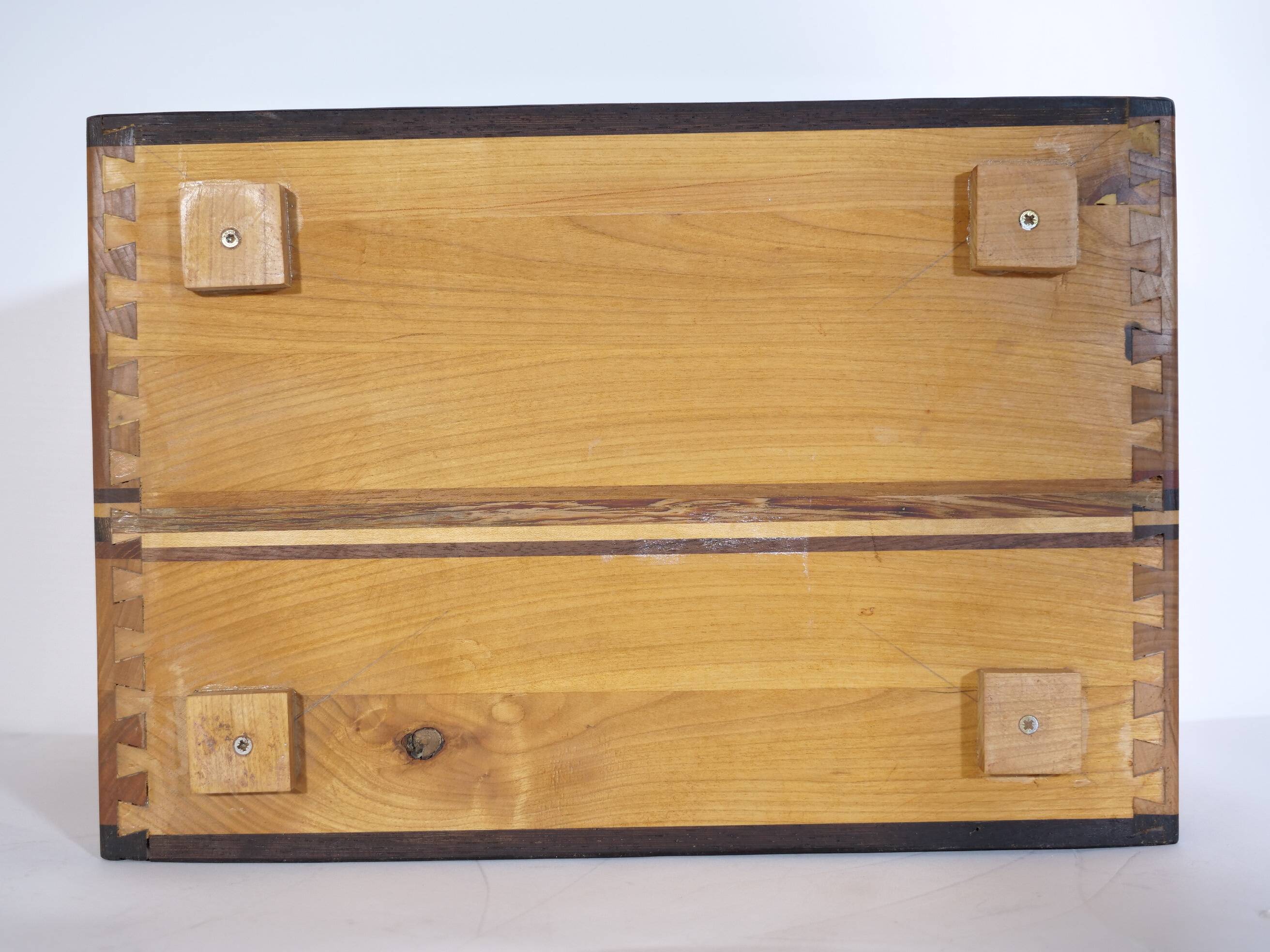 Vintage Cube Chest of Drawers in Cherrywood and Wenge, Unique Piece, 1970s