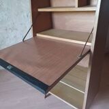 Vintage secretary 1960s inclined design light wood compass feet