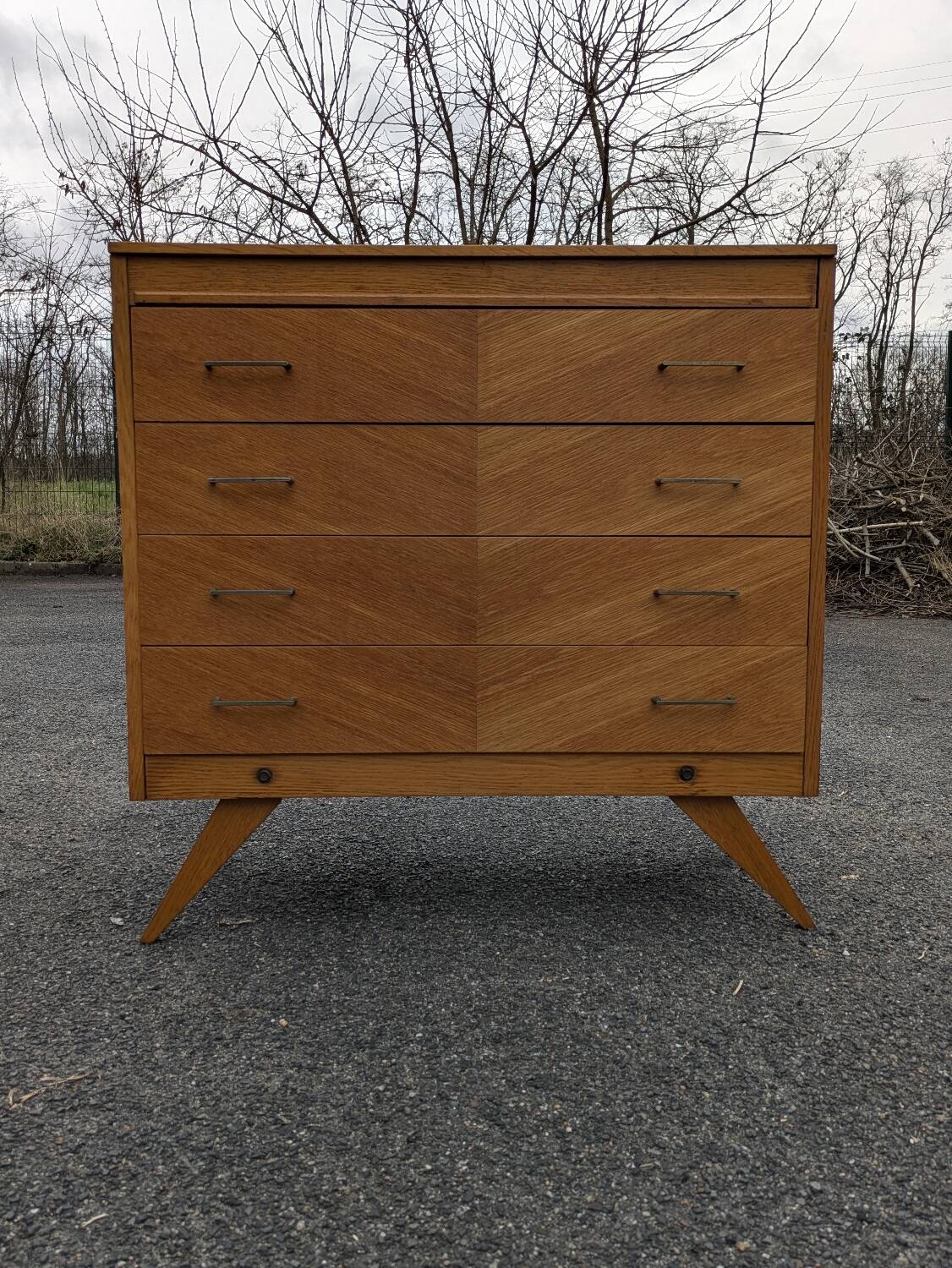Commode vintage 1960 pied compas