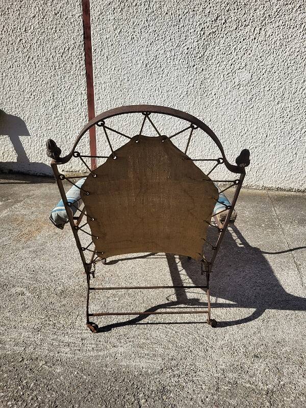 Folding camping chaise longue armchair empire of the 19th century
