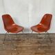 -Eames Terracotta fiberglass chair pair Hermann miller for vitra