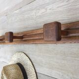 VINTAGE Geometric Solid Oak COAT RACK
