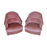 Pair of powder pink toad armchair