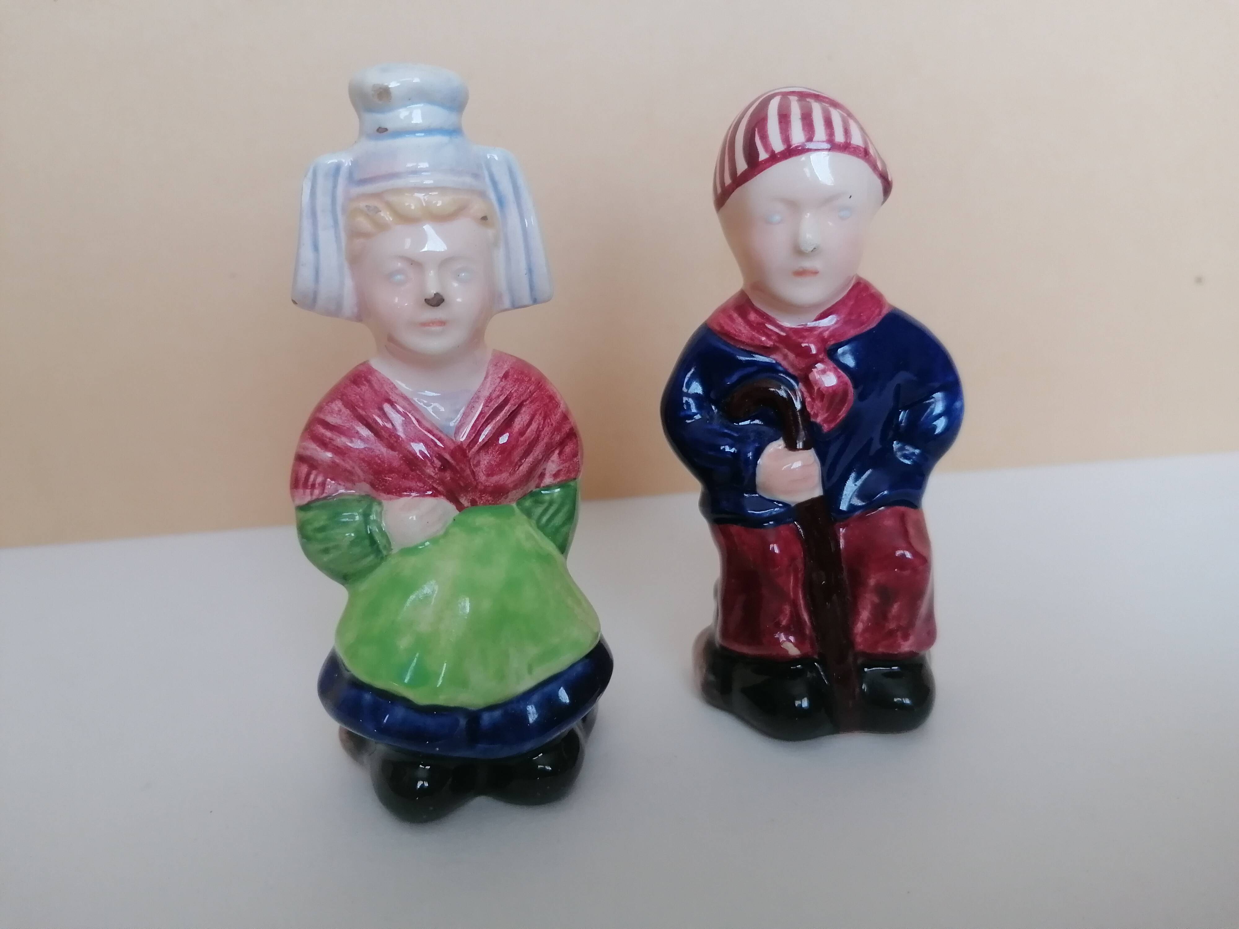 Breton salt and pepper shakers in a couple.