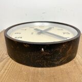 Black industrial factory wall clock from IBM, 1950s