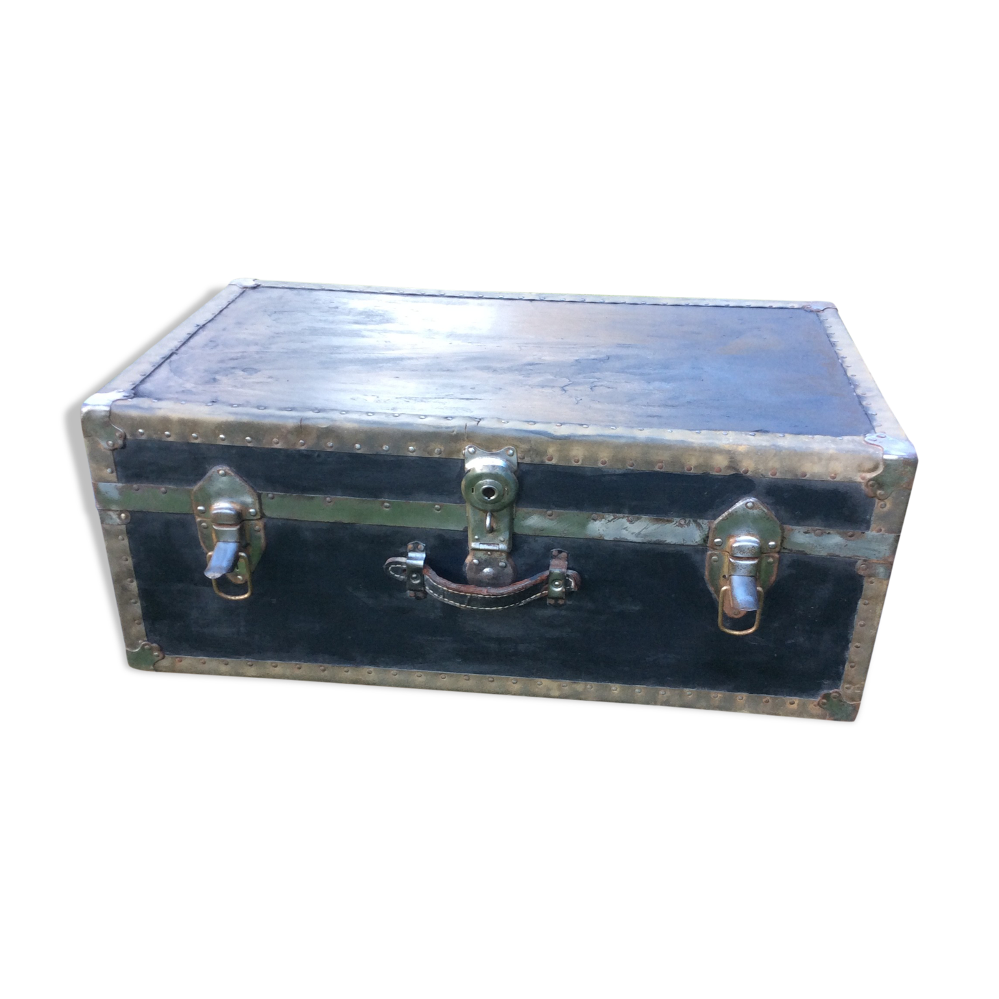 Beautiful renovated leather trunk