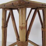 Vintage square rattan stool