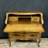 Dresser scriban Louis XV curved a befores in marquèterie