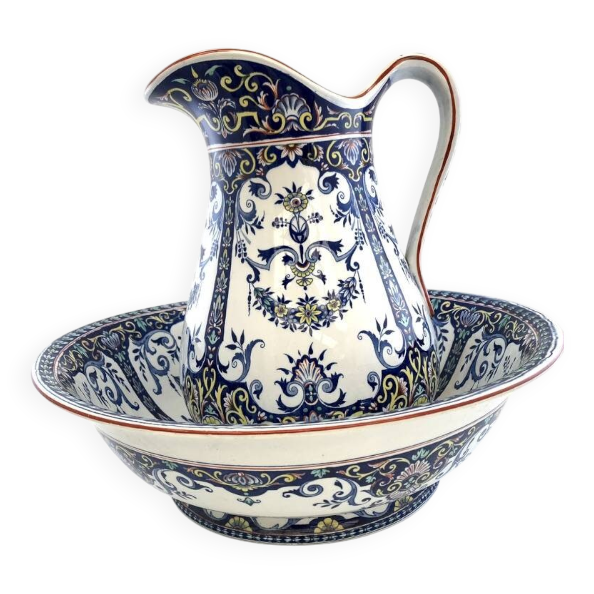 Antique Jules Vieillard Bordeaux toilet set – Rouen model, 19th century