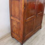 Rare Small Antique Wardrobe In Walnut And Marble Top, Italy 19th Century