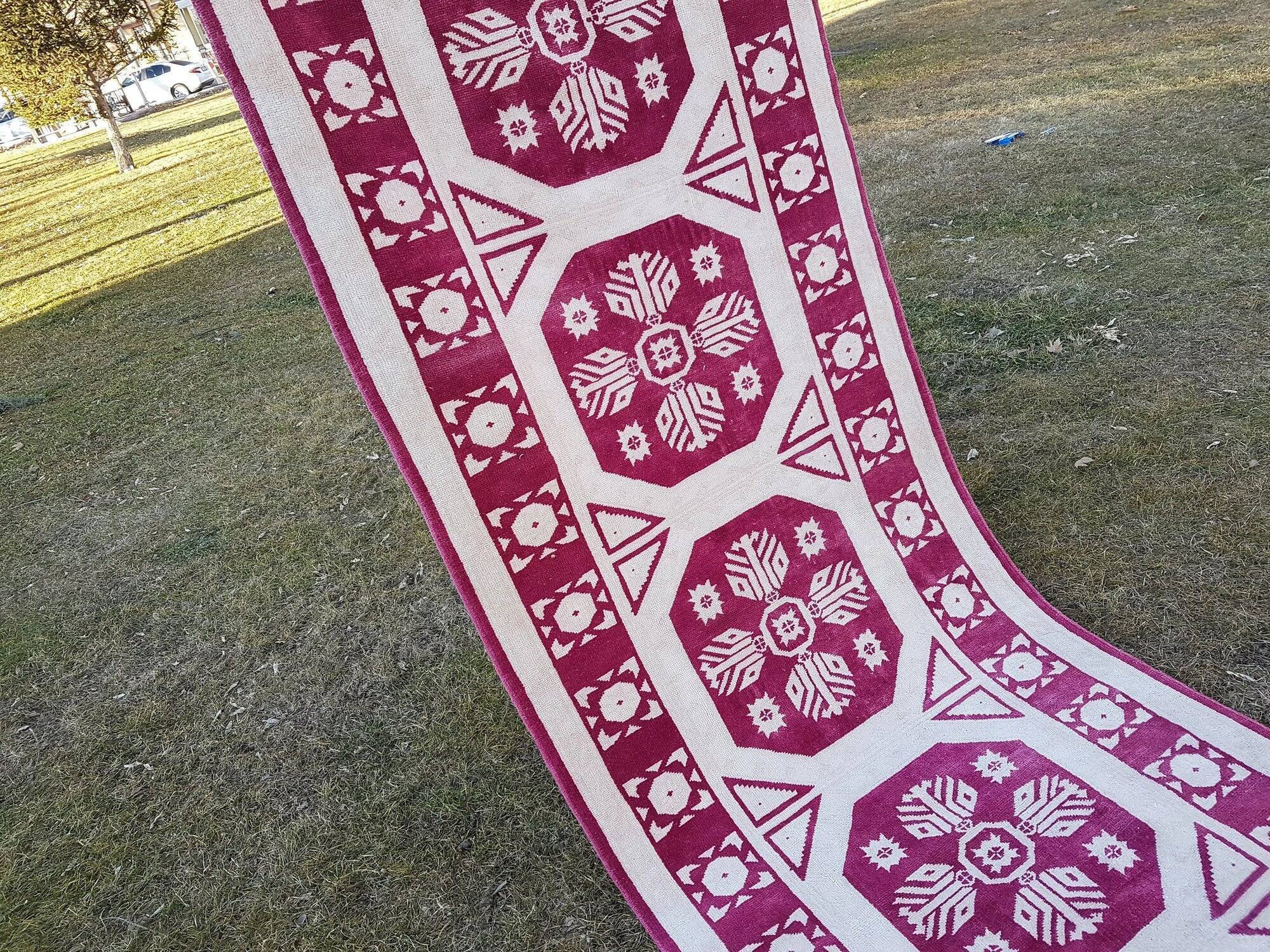 Vintage Turkish hallway rug 100x493 cm