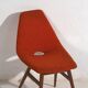 Wooden chair with orange fabric, c.1960
