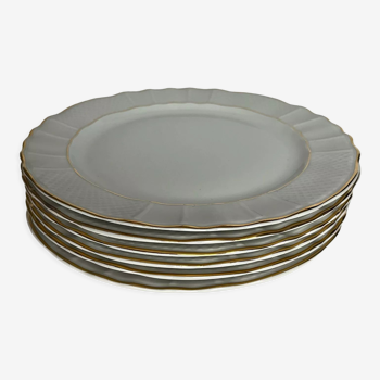 Ensemble de 6 assiettes en porcelaine blanche