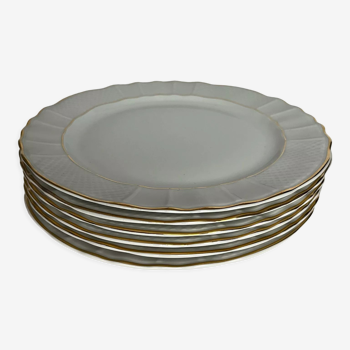 Set of 6 white porcelain plates