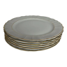 Set of 6 white porcelain plates