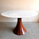 Marble dining table with rosewood base