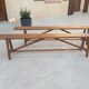 Former pair of pine benches 2m10