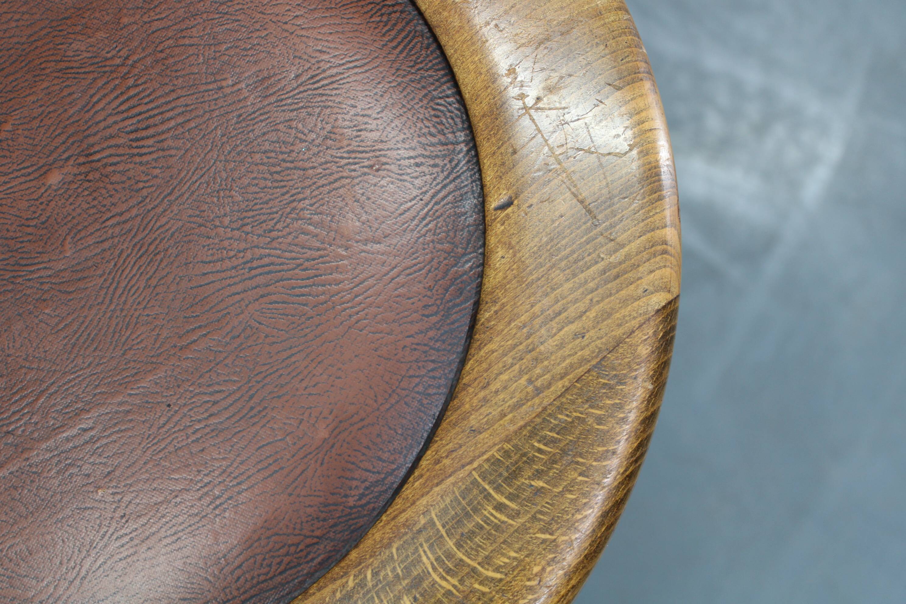 1950s Piano Bentwood Beech Stool, Czechoslovakia