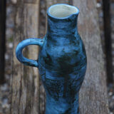 Pitcher - vase by Jacques Blin blue 1950