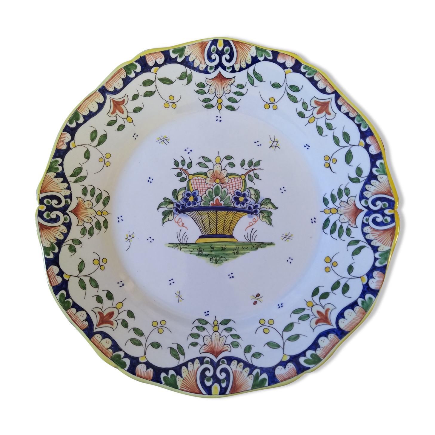 Decorative earthenware plate by René Delarue