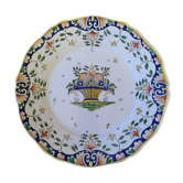Assiette décorative en faience signature René Delarue