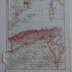 Carte géographique ancienne Algerie et Afrique du Nord Larousse