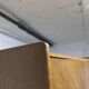 1950s Mid-Century Modern oak armoire with two doors and two drawers.