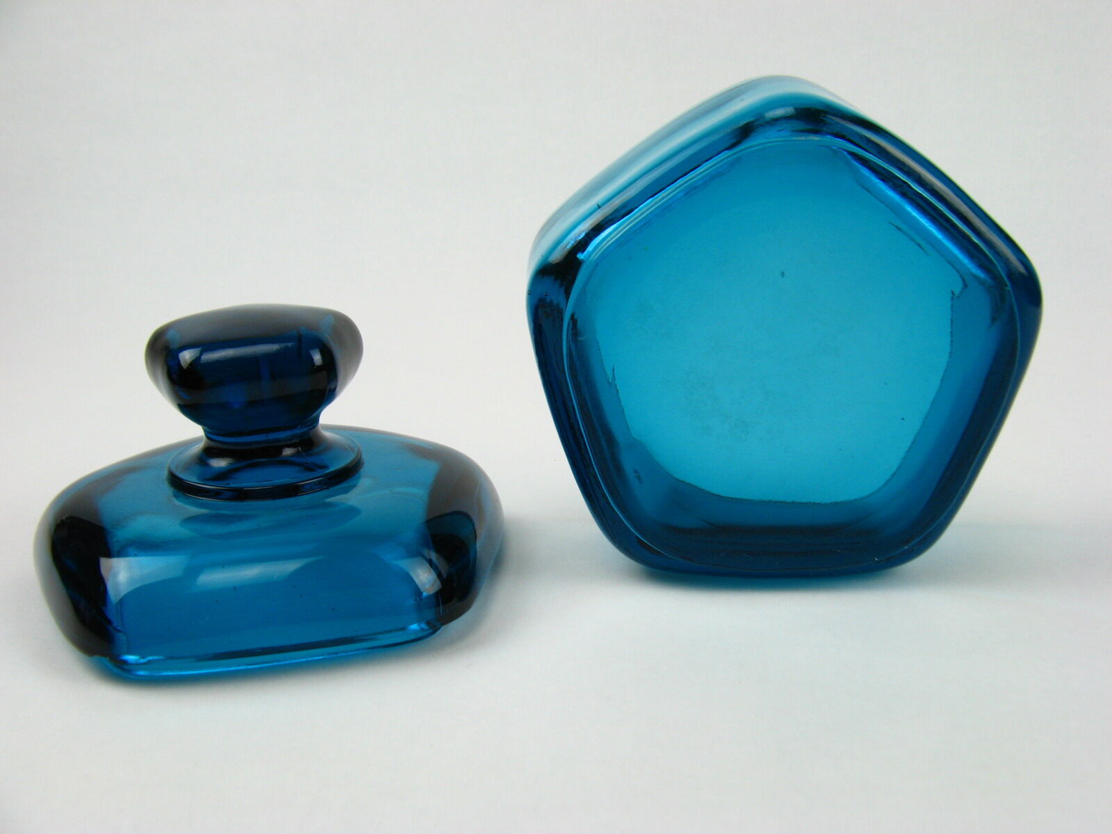 Blue glass candy box