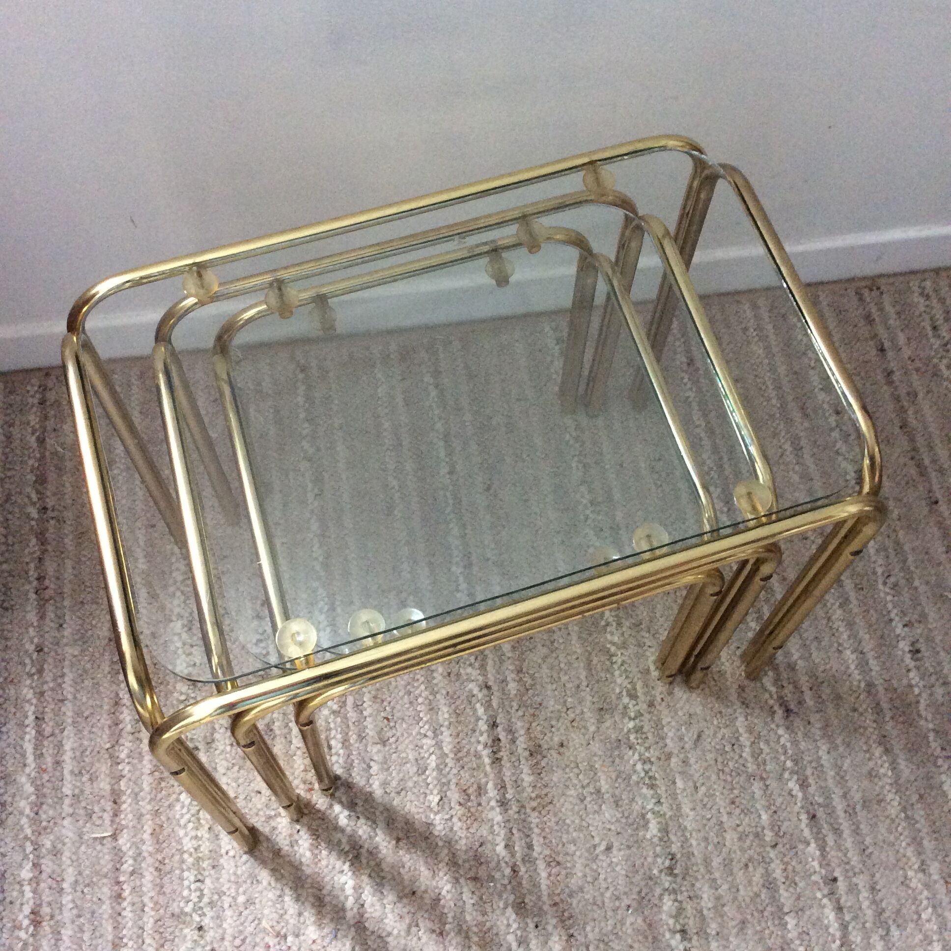 Series of 3 pull-out tables from the 70s