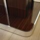 Round mahogany table, Italian design, 1970s, production: Italy