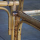 Lot de dix-huit tables basses rotin 1950