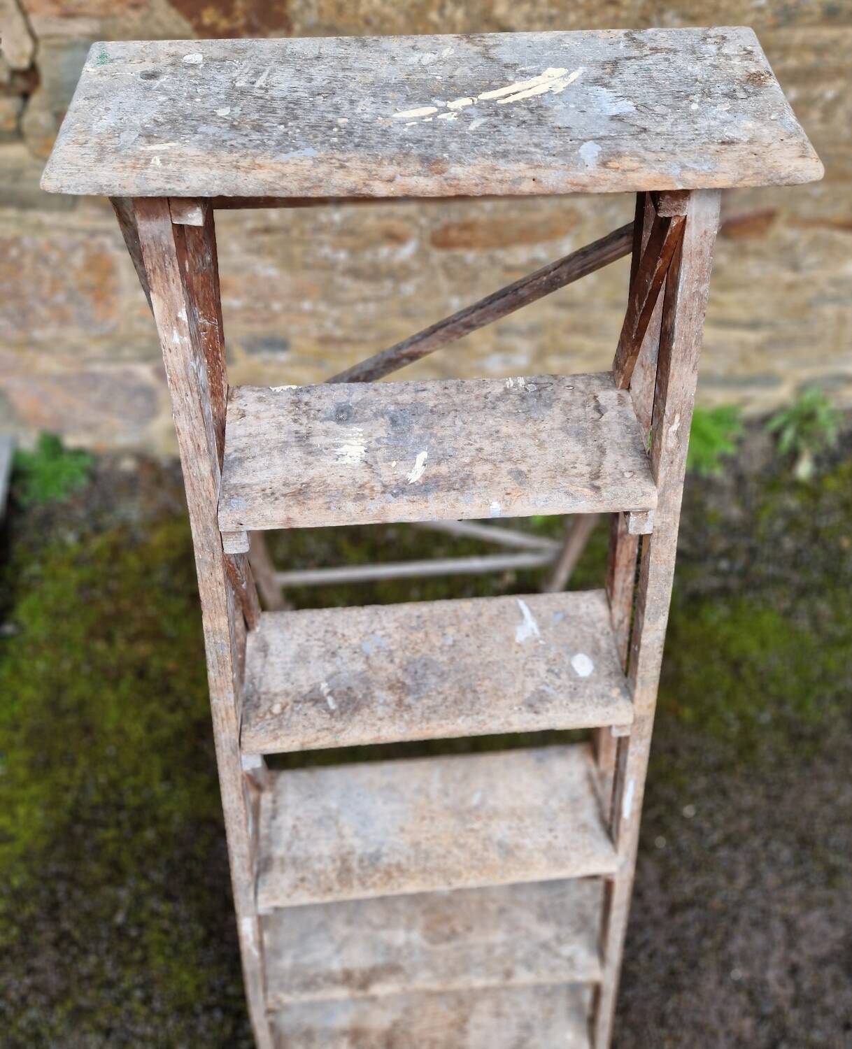 Antique wooden stepladder
