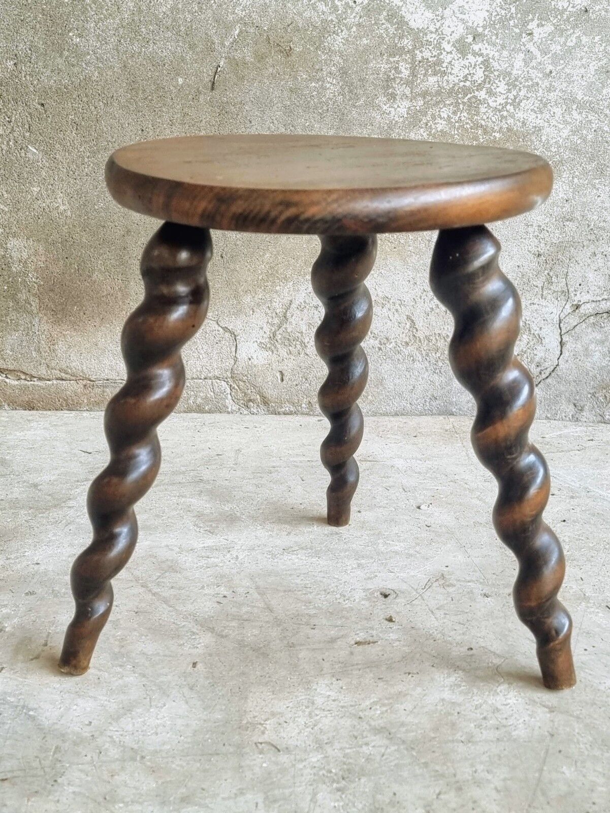 Vintage stool milking stool beech wood