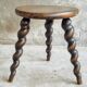 Vintage stool milking stool beech wood