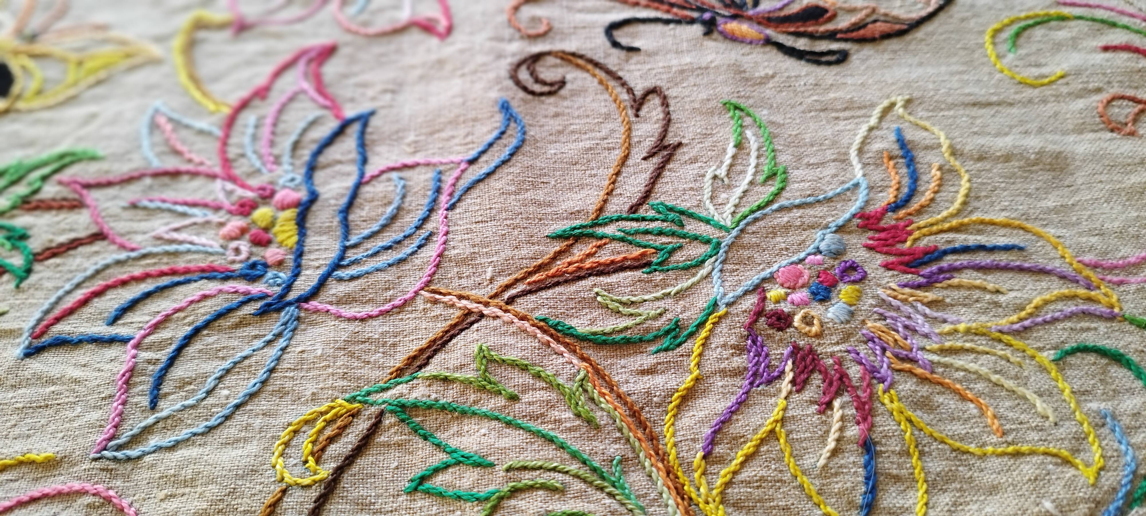 Antique embroidered placemat