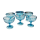 Set de 6 coupes à glaces en verre bleu