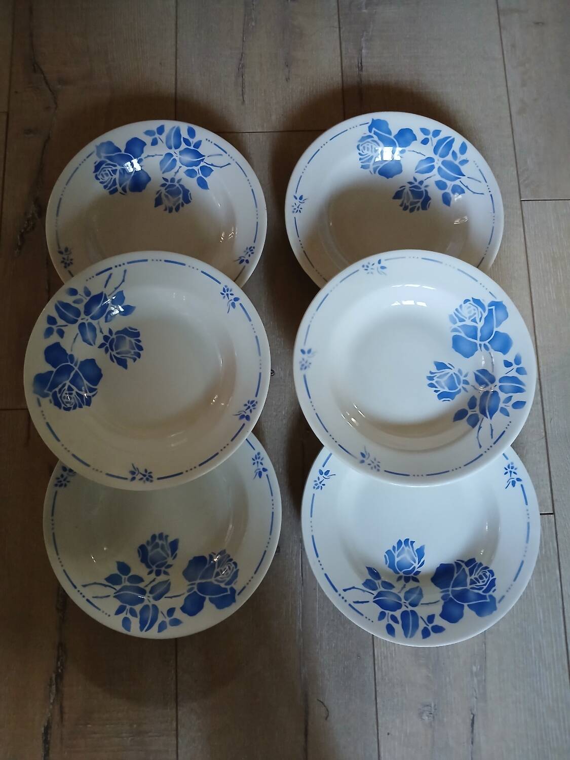 6 Moulin des Loups soup plates