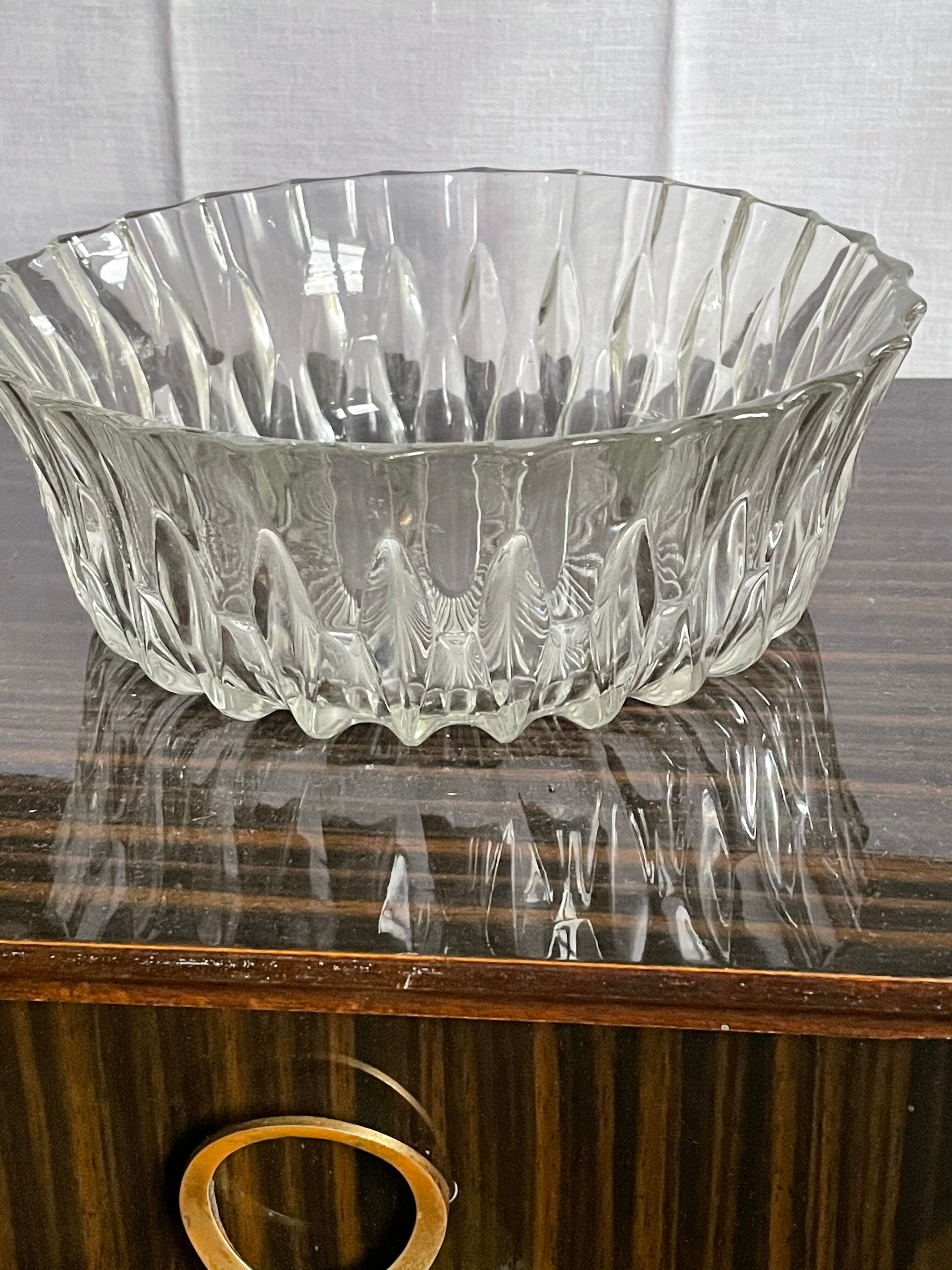 Pressed glass bowl year 70