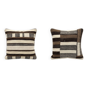 Lot de 2 housses de coussin kilim vintage 50x50 cm