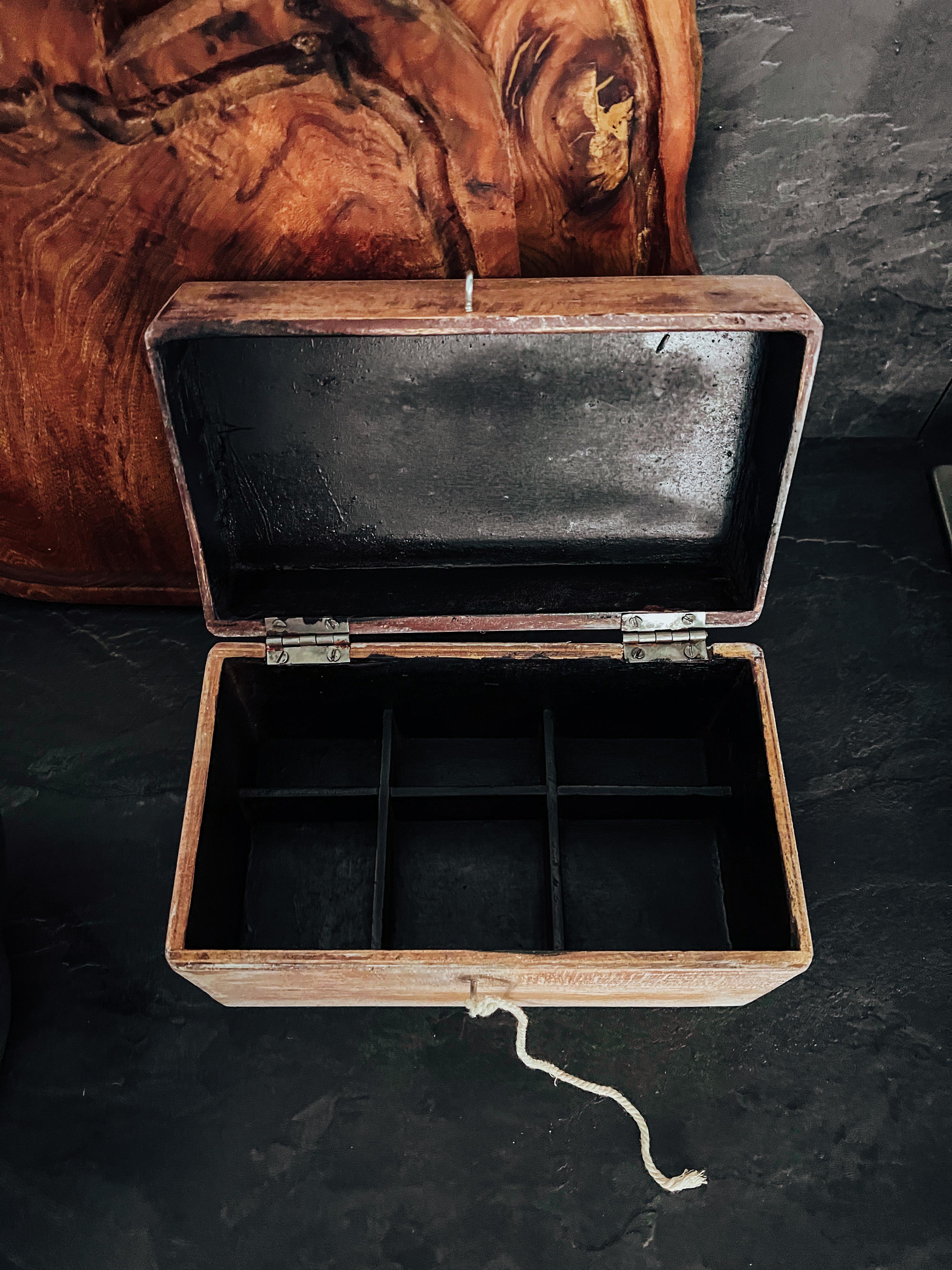 Old wooden kitchen storage box