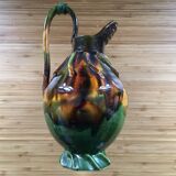 Flamed ceramic pitcher