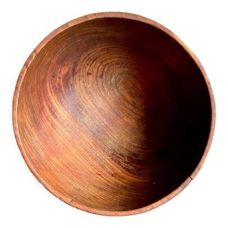 Turned wooden salad bowl